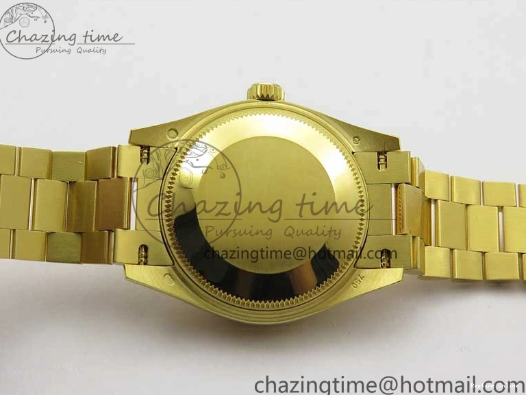 0516 Daydate 278288 31mm YG EWF Best Edition Green Malachite Dial on YG President Bracelet ETA SunProtective 2605